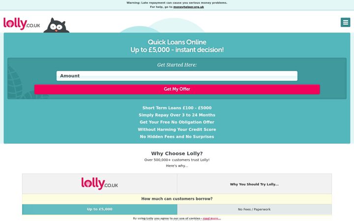 Screenshot of lolly.co.uk