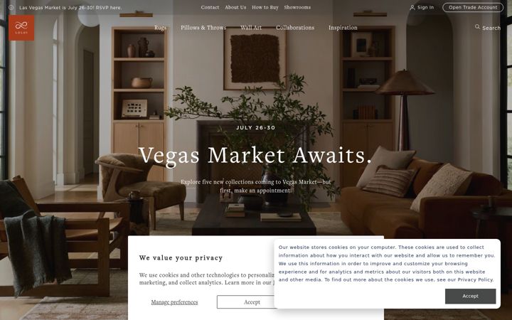Screenshot of loloirugs.com