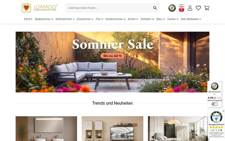 Screenshot of lomado.de