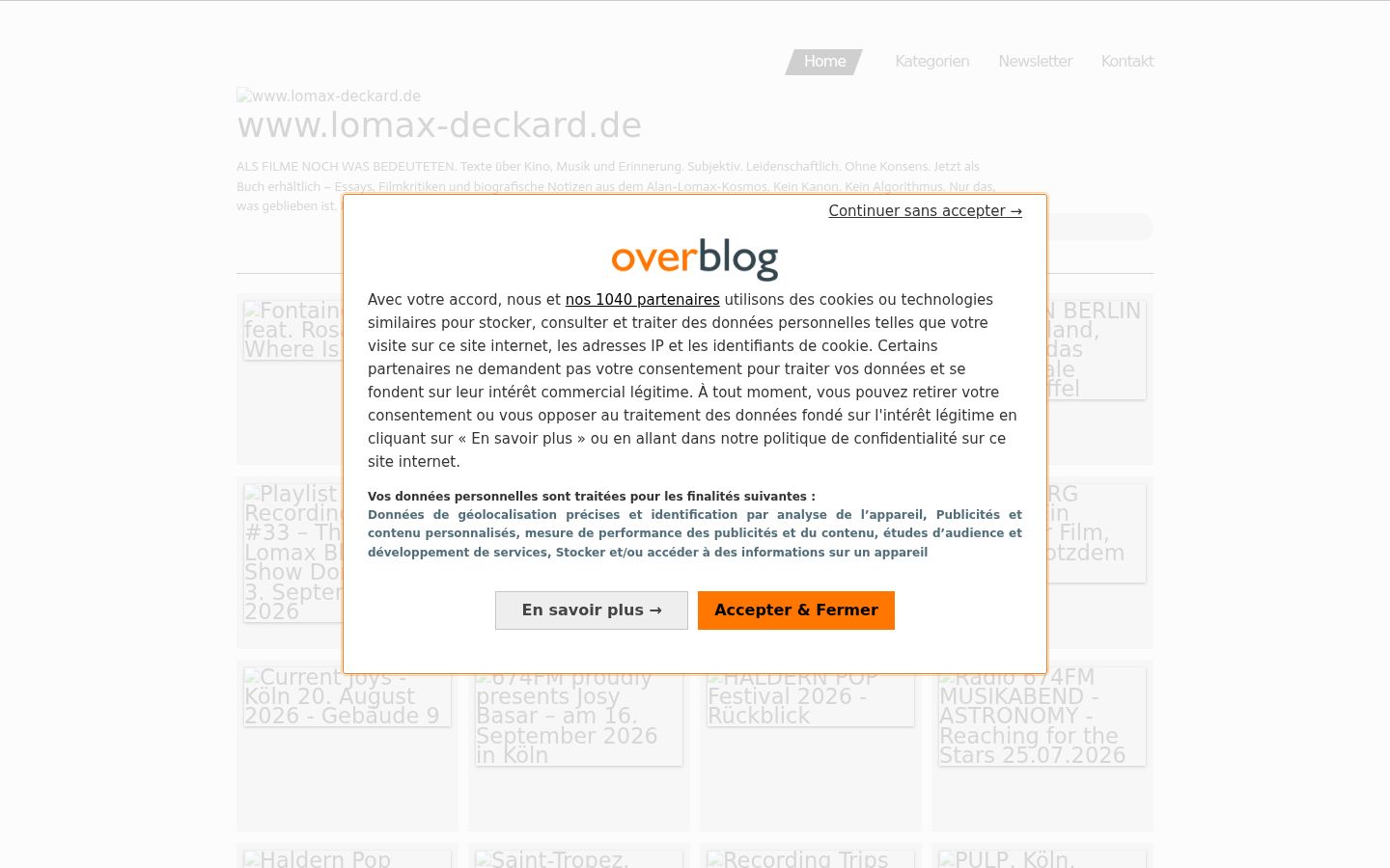 Screenshot del banner di consenso mostrato prima di qualsiasi interazione