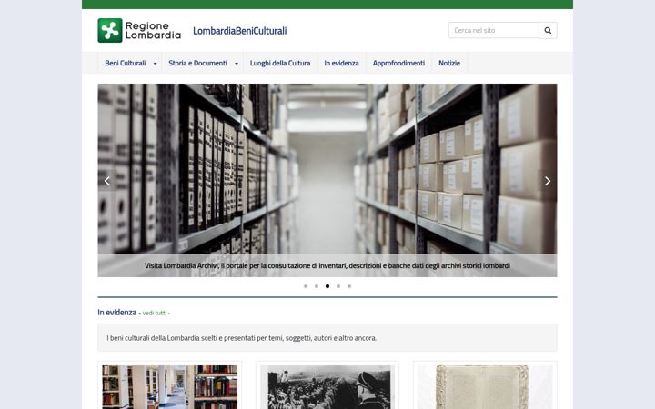Screenshot of lombardiabeniculturali.it