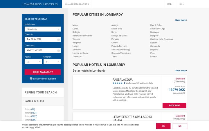 Screenshot of lombardytophotels.com