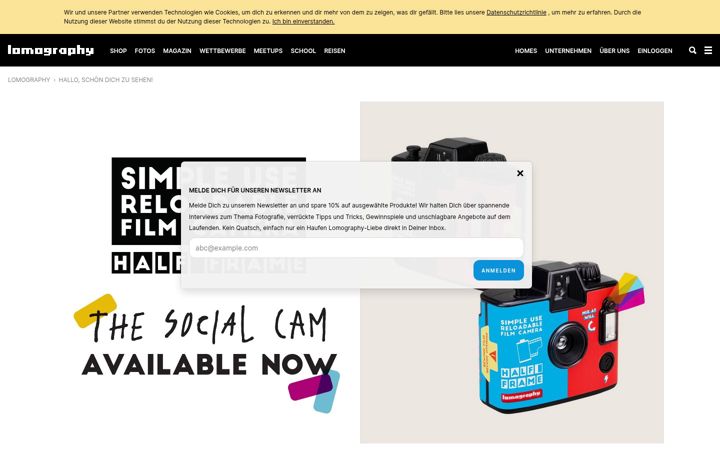 Screenshot of lomography.de