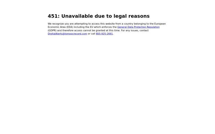 Screenshot of lompocrecord.com