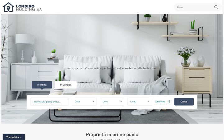 Screenshot of londinoholding.ch