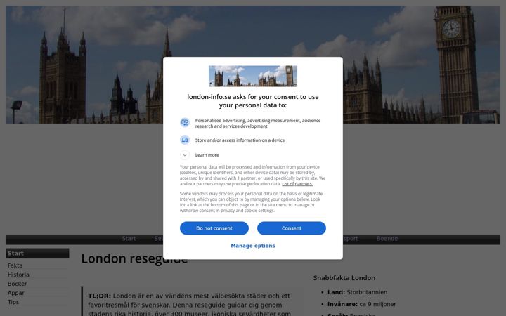 Screenshot of london-info.se