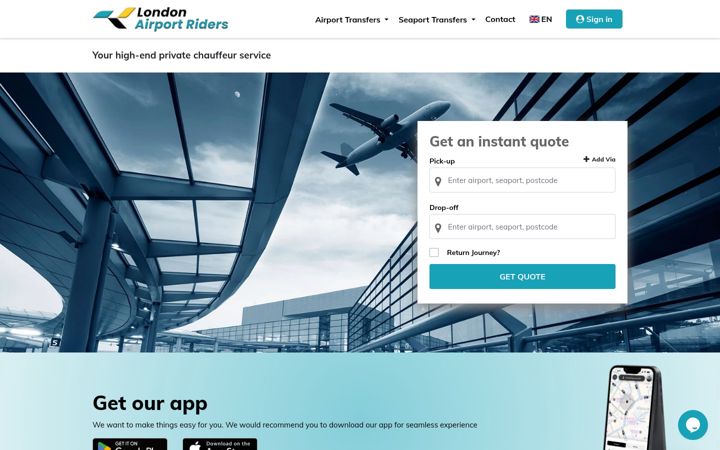 Screenshot of londonairportriders.co.uk