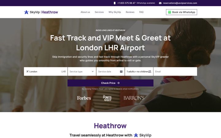 Screenshot of londonairportvipservice.com