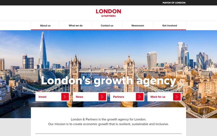Screenshot of londonandpartners.com