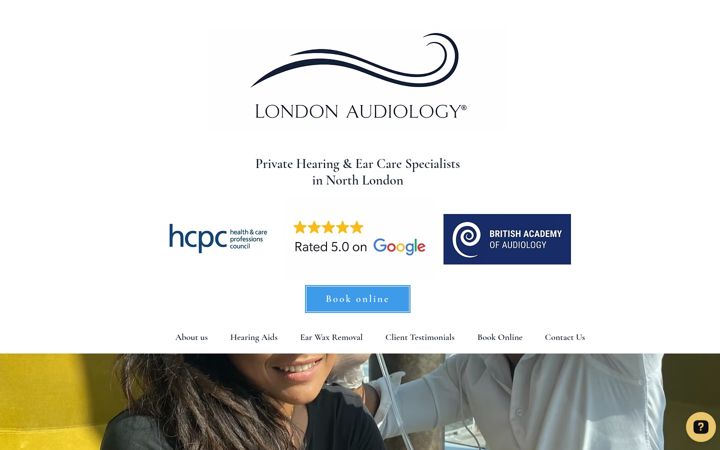 Screenshot of londonaudiology.uk