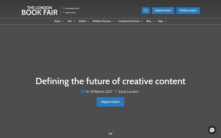 Screenshot of londonbookfair.co.uk