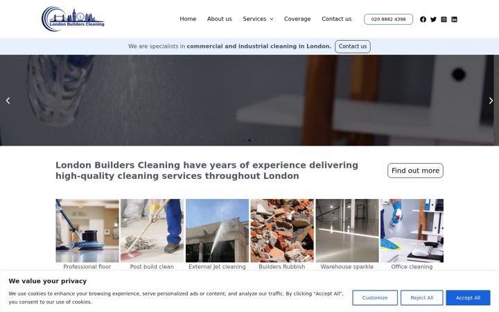 Screenshot of londonbuilderscleaning.co.uk