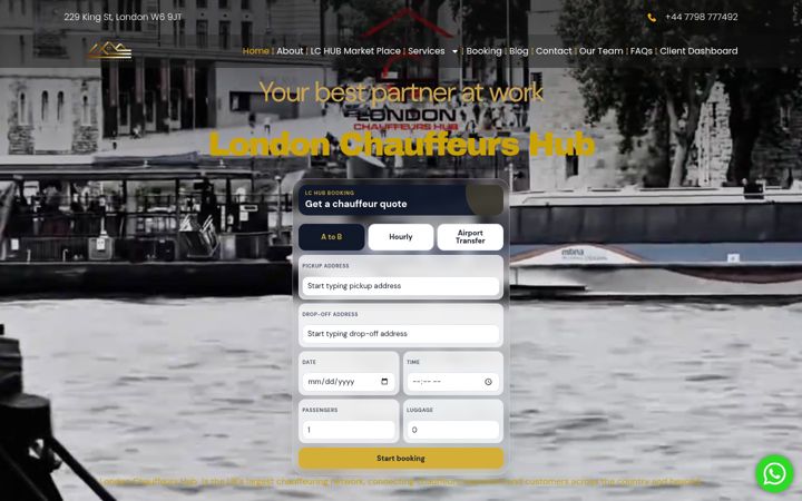 Screenshot of londonchauffeurshub.com
