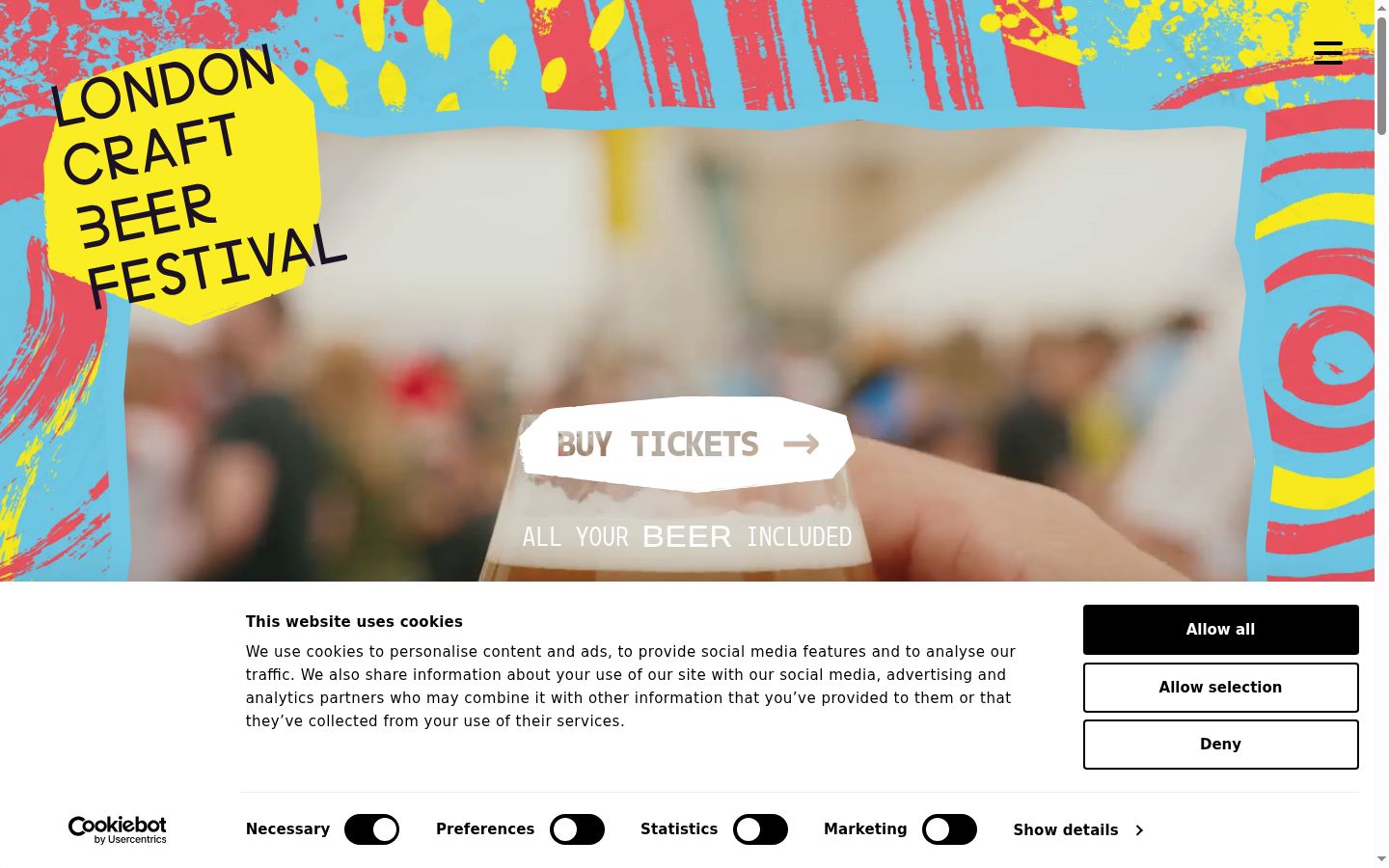 Screenshot of the consent banner shown before any interaction