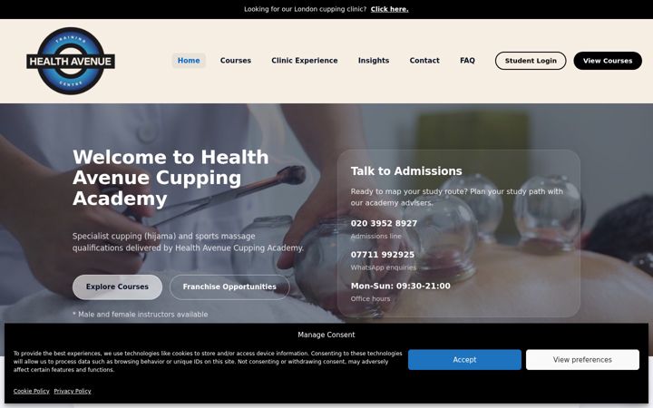 Screenshot of londoncupping.com