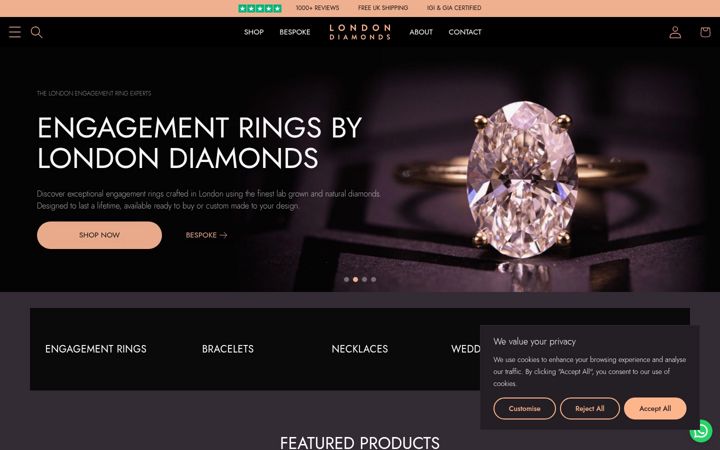 Screenshot of londondiamonds.com