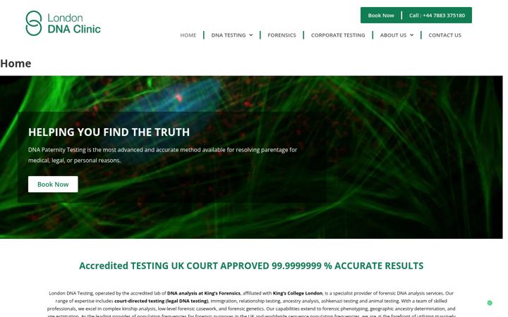 Screenshot of londondnaclinic.com