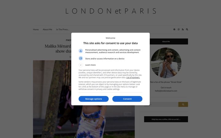 Screenshot of londonetparis.com