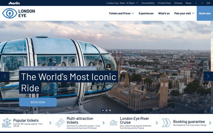 Screenshot of londoneye.com