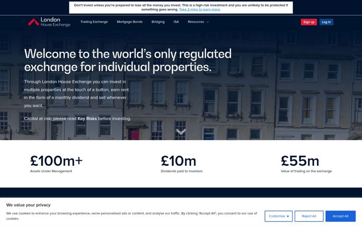 Screenshot of londonhouseexchange.com