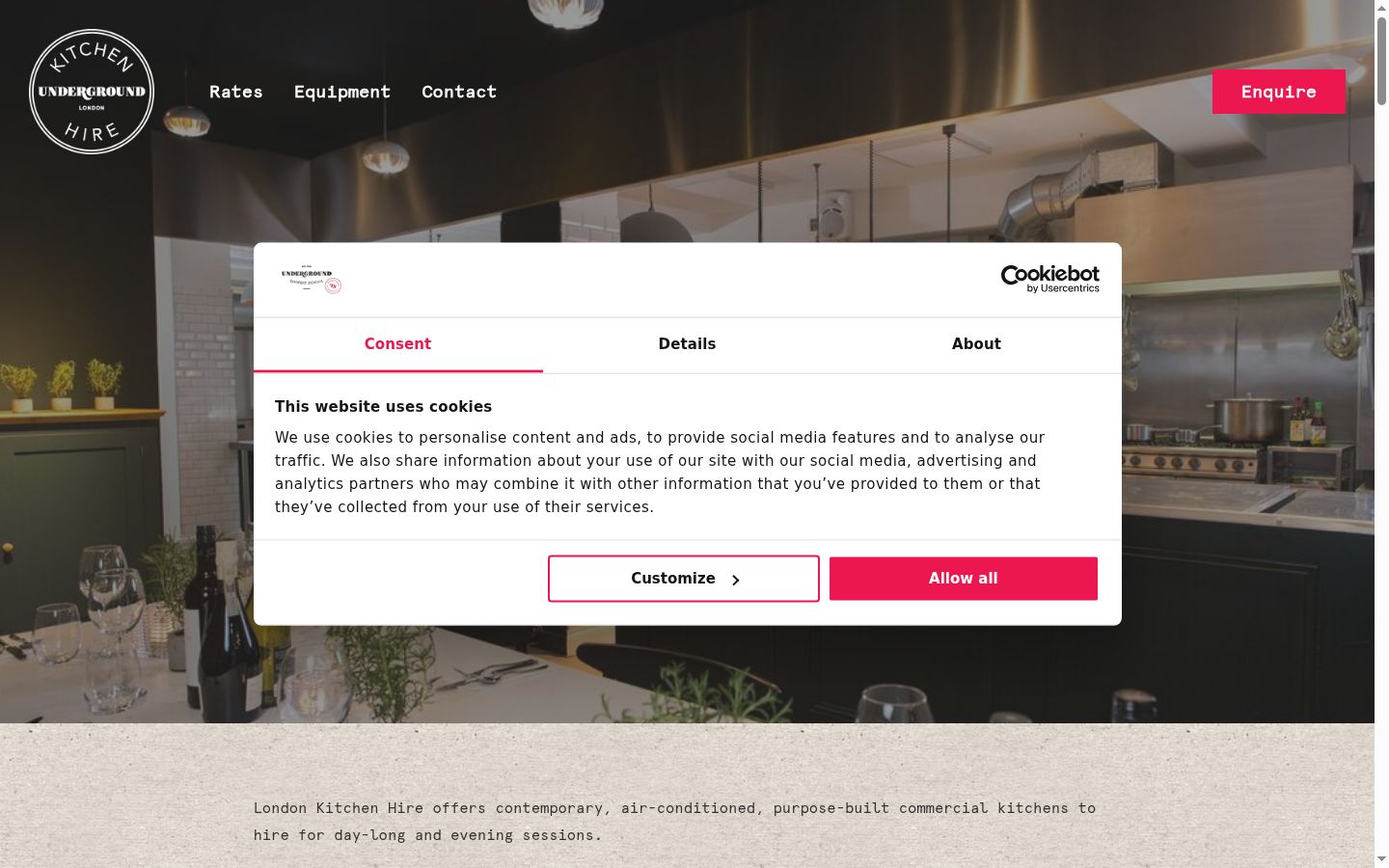 Screenshot del banner di consenso mostrato prima di qualsiasi interazione