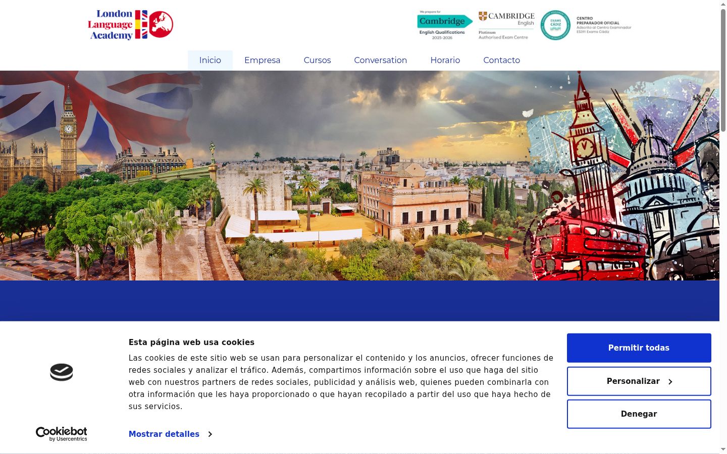 Screenshot of the consent banner shown before any interaction