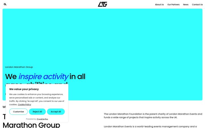 Screenshot of londonmarathongroup.org