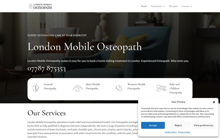Screenshot of londonmobileosteopath.com