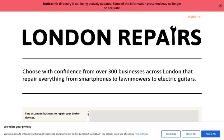 Screenshot of londonrepairs.org