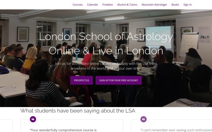 Screenshot of londonschoolofastrology.com