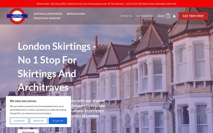 Screenshot of londonskirtings.co.uk