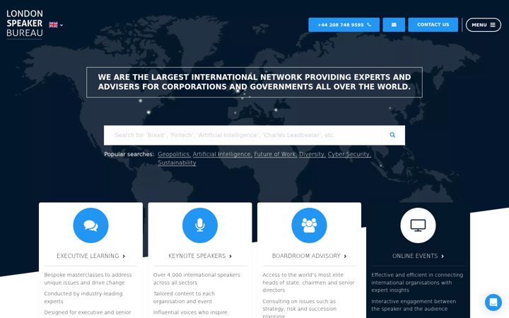 Screenshot of londonspeakerbureau.com