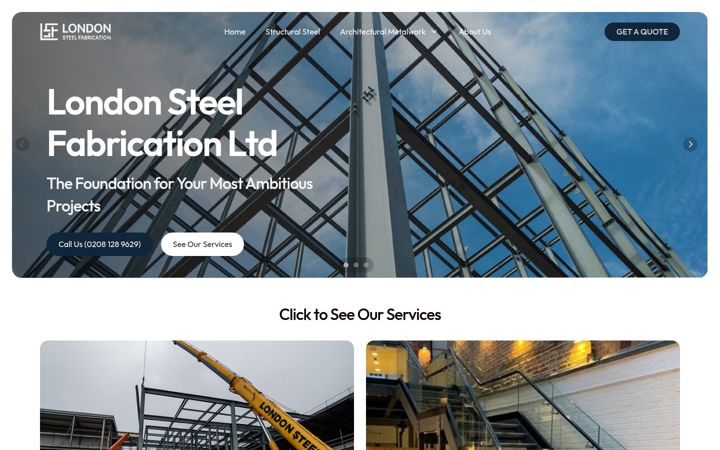 Screenshot of londonsteelfab.com