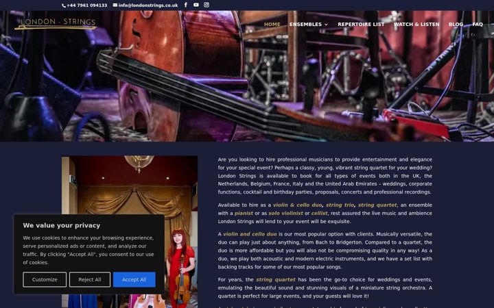 Screenshot of londonstrings.co.uk
