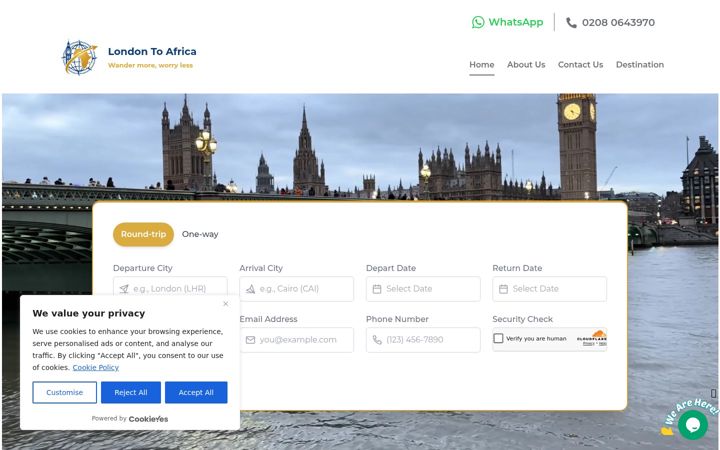Screenshot of londontoafrica.co.uk