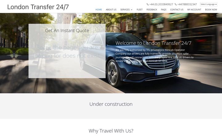 Screenshot of londontransfer247.co.uk