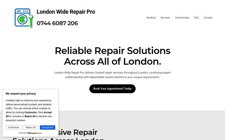 Screenshot of londonwiderepairpro.co.uk