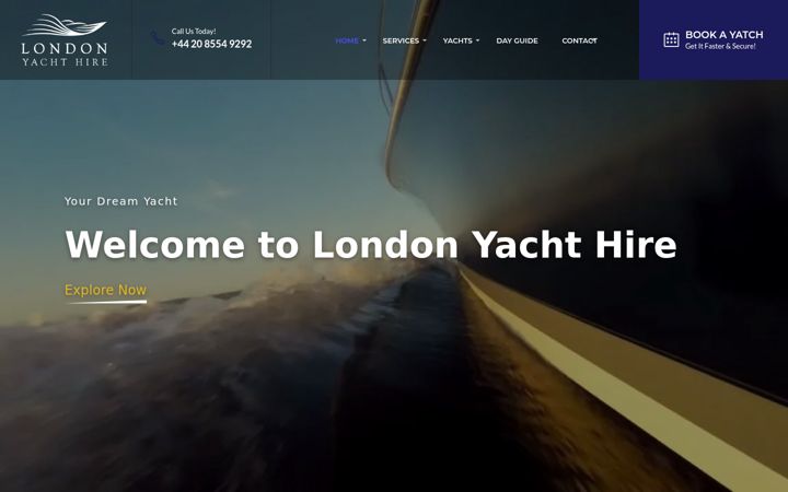 Screenshot of londonyachthire.co.uk