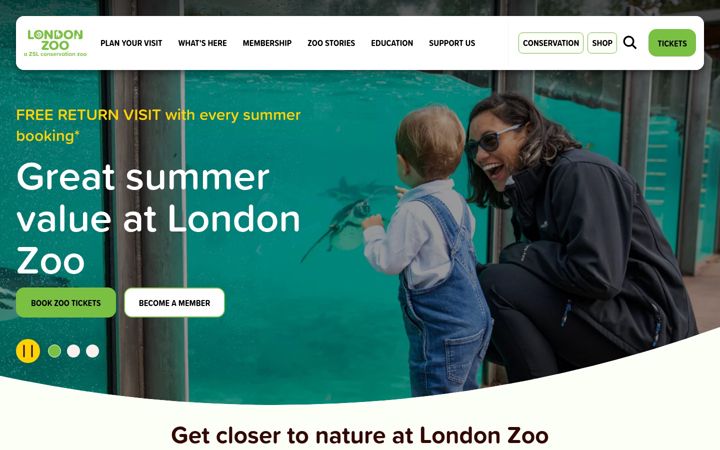Screenshot of londonzoo.org