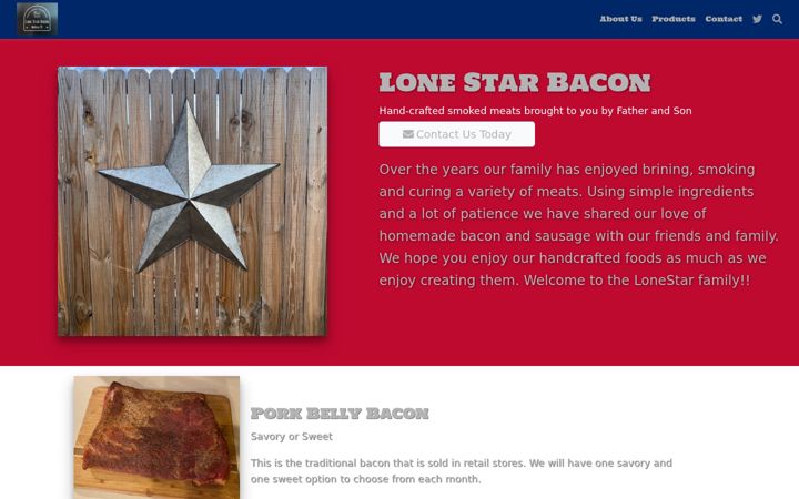 Screenshot of lonestarbacon.com