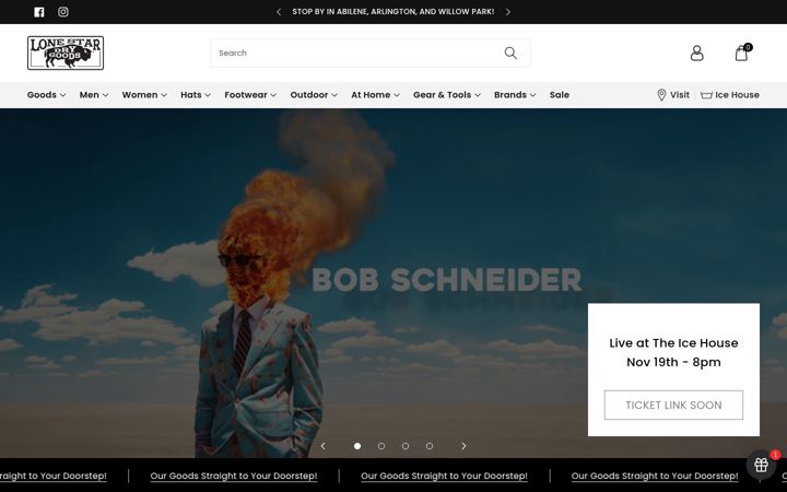 Screenshot of lonestardrygoods.com