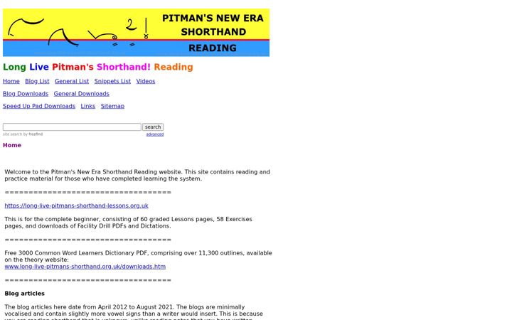 Screenshot of long-live-pitmans-shorthand-reading.org.uk