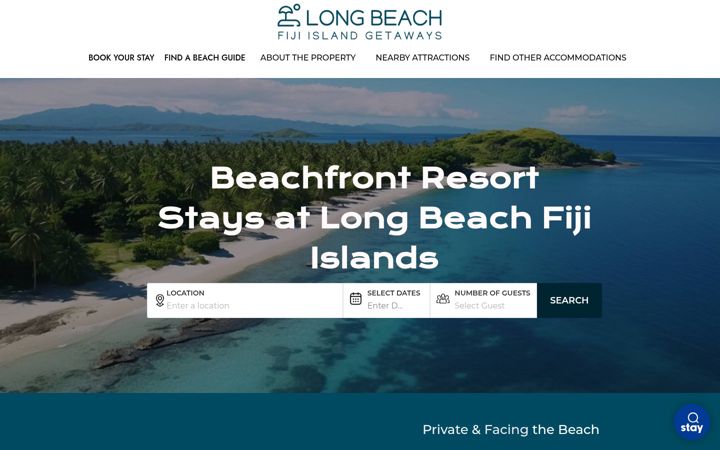 Screenshot of longbeachfiji.com