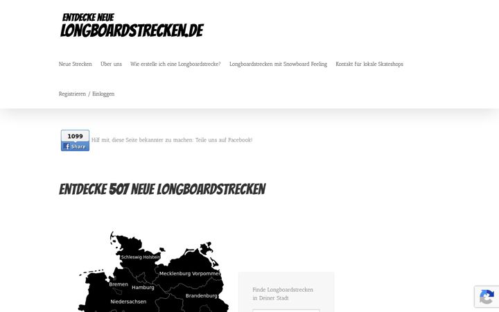 Screenshot of longboardstrecken.de
