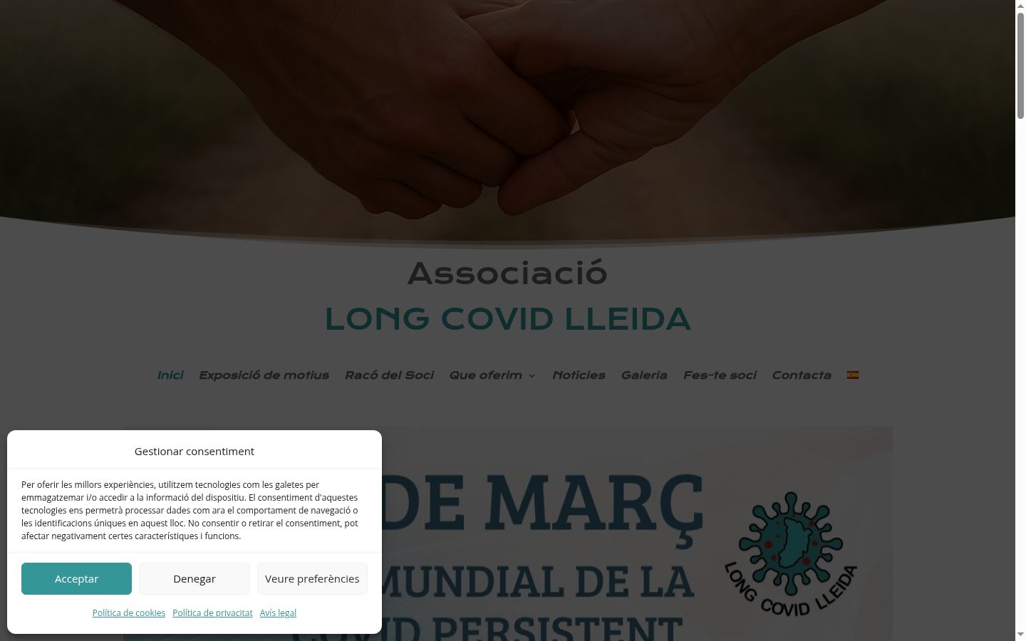 Screenshot van de toestemmingsbanner zoals getoond vóór enige interactie