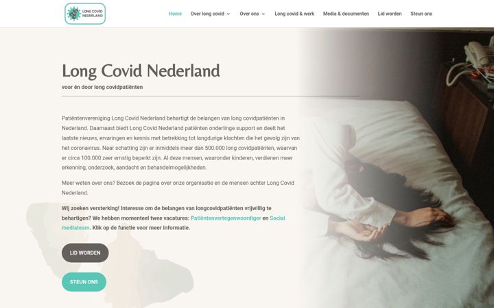 Skjámynd af longcovidnederland.com