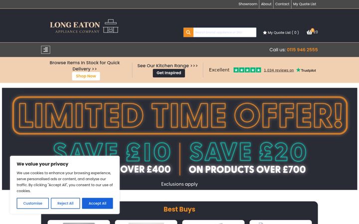 Screenshot of longeatonappliances.co.uk