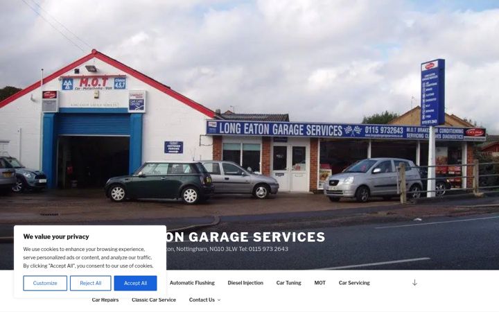 Screenshot of longeatongarage.co.uk