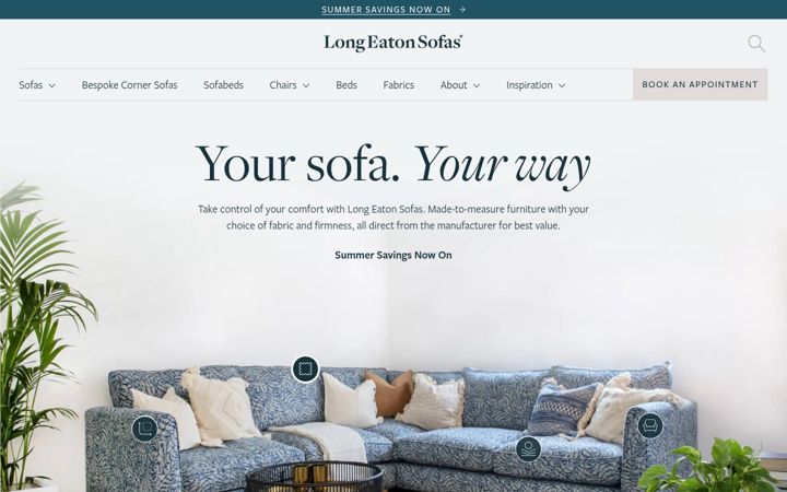 Screenshot of longeatonsofas.com