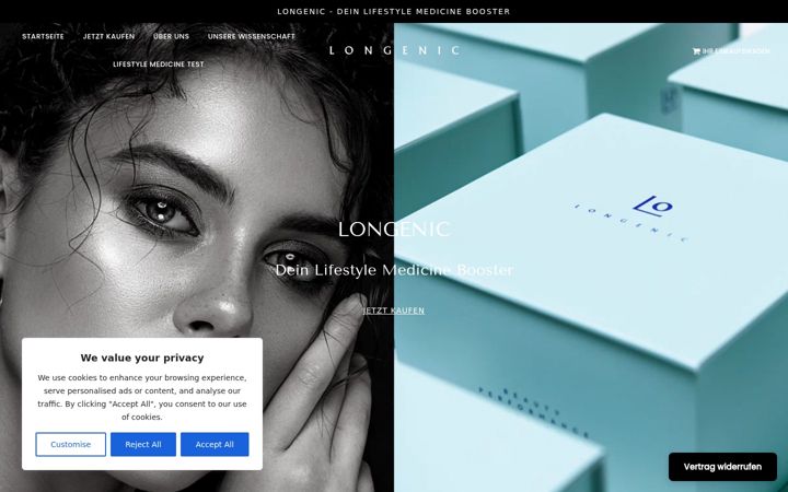 Screenshot of longenic.de